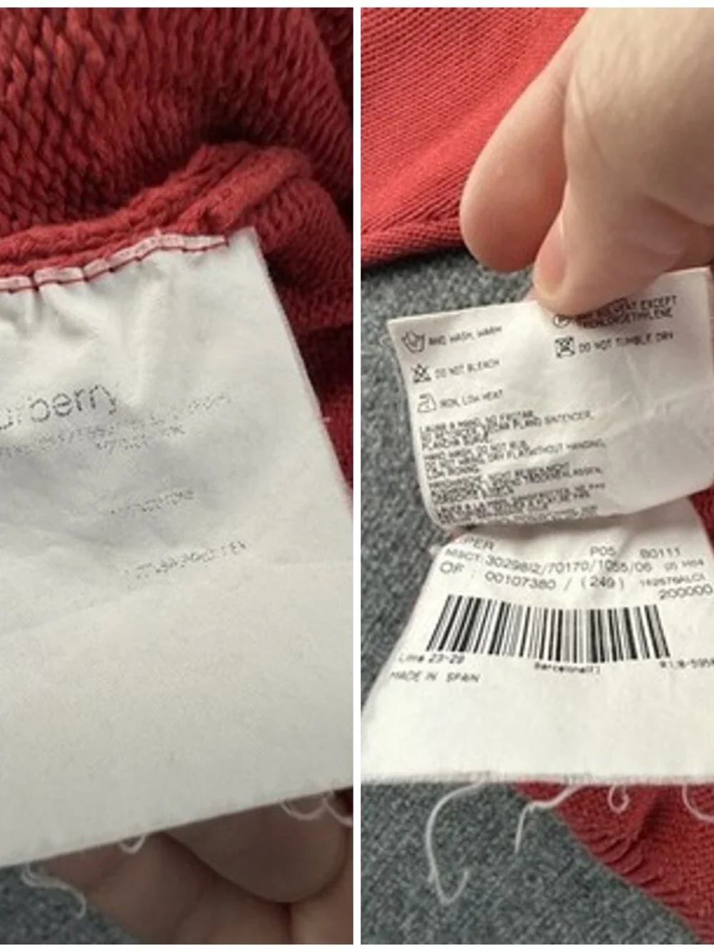 Burberry London Sweater Red Logo Mens Crew Neck Pullover 6 Long Sleeve Solid
